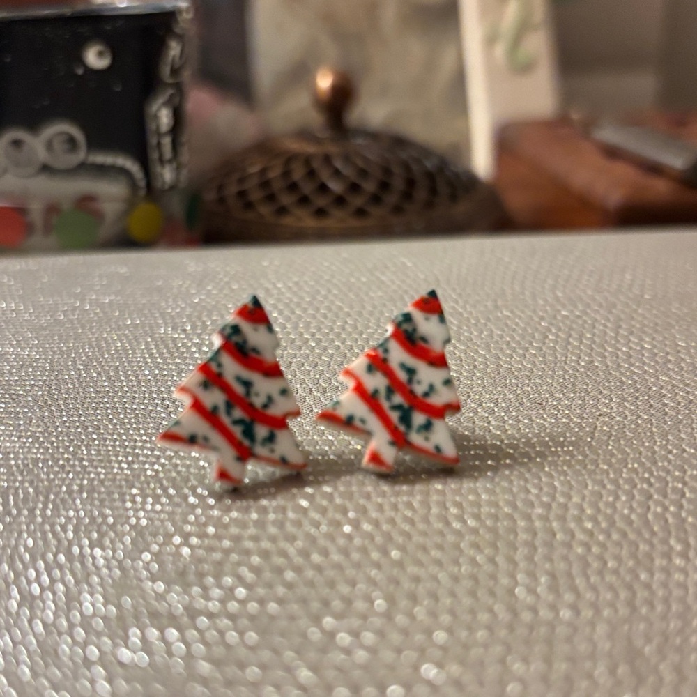 Little Debbie Christmas Tree Cakes Replica Earrings